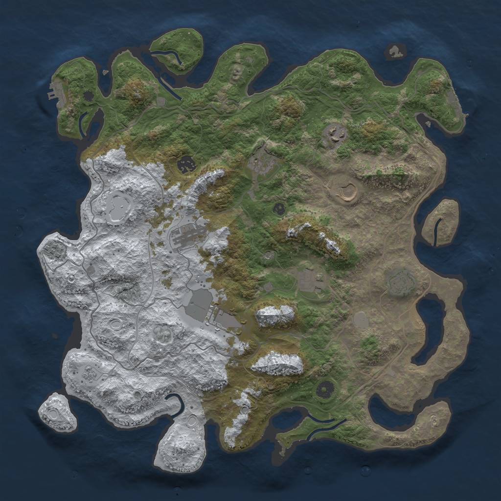 Rust Map: Procedural Map, Size: 4250, Seed: 3940936, 18 Monuments