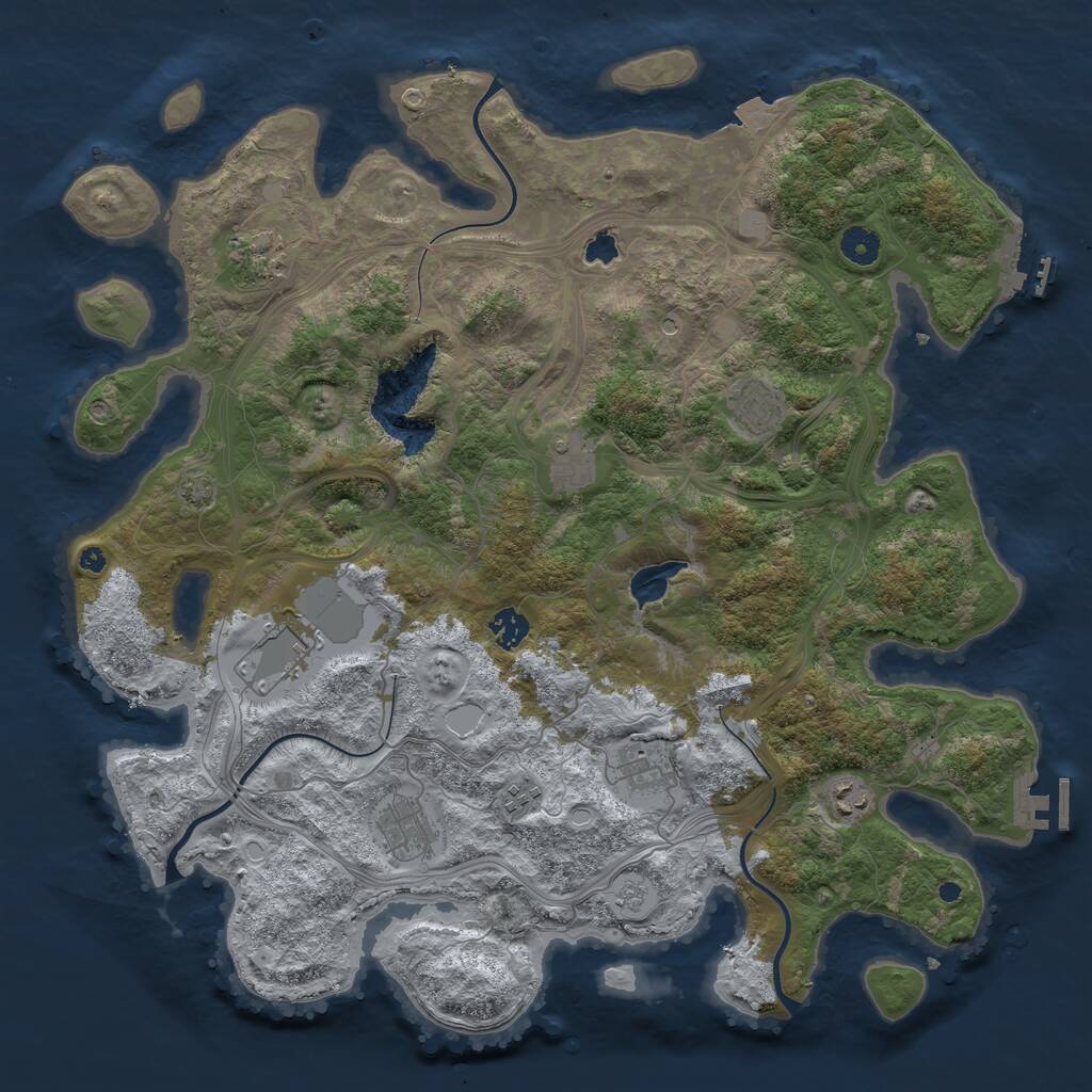 Rust Map: Procedural Map, Size: 4250, Seed: 4939010, 15 Monuments