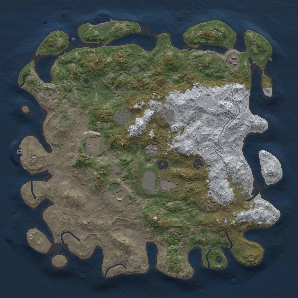 Rust Map: Procedural Map, Size: 4250, Seed: 6373083, 18 Monuments