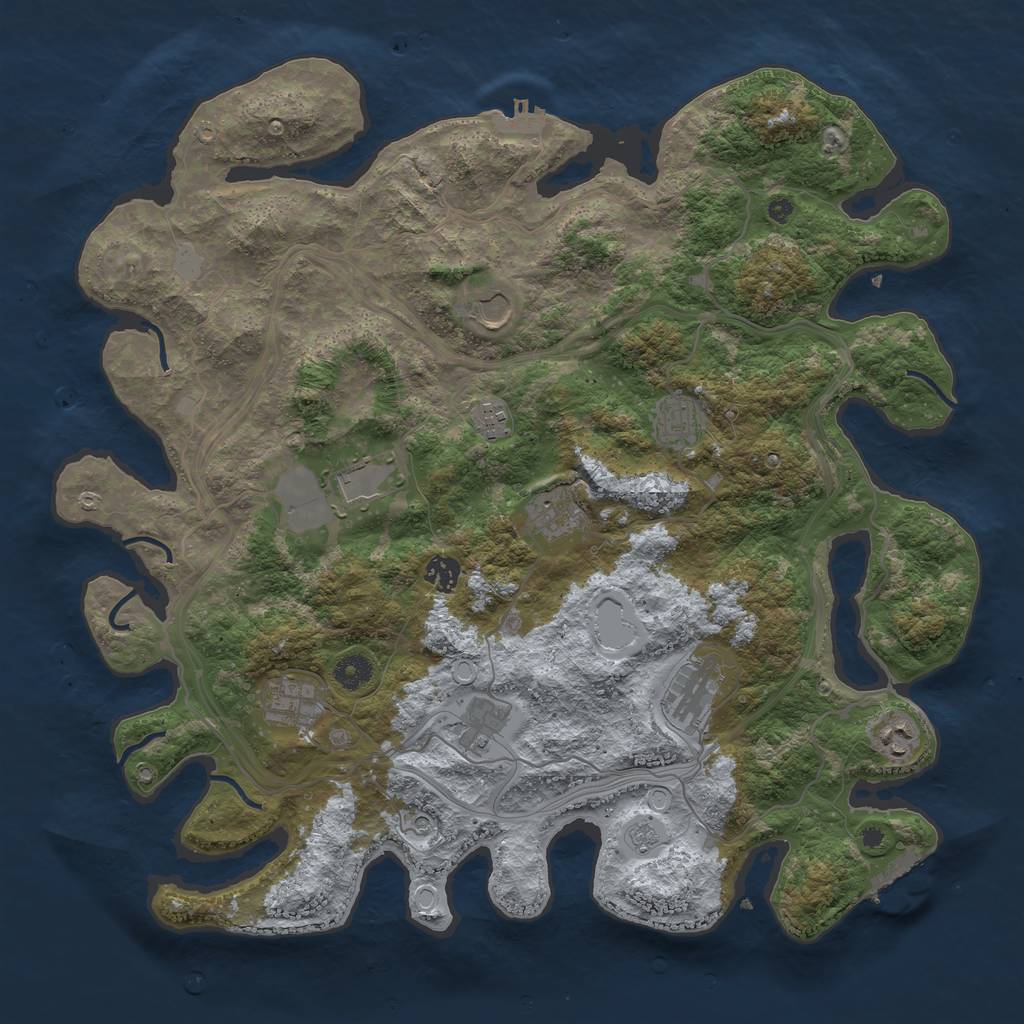 Rust Map: Procedural Map, Size: 4250, Seed: 4651797, 19 Monuments