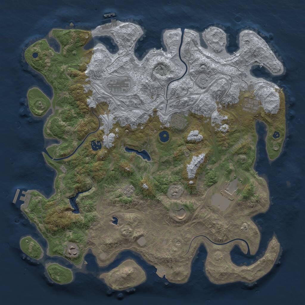 Rust Map: Procedural Map, Size: 4250, Seed: 1437270, 14 Monuments