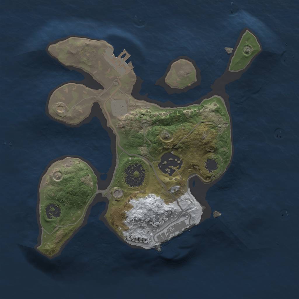 Rust Map: Procedural Map, Size: 2000, Seed: 1277365, 8 Monuments