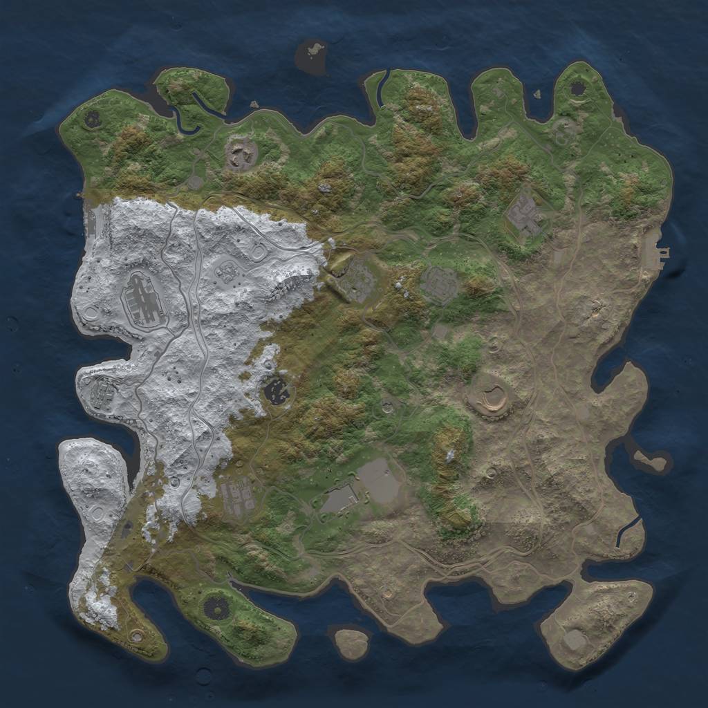 Rust Map: Procedural Map, Size: 4250, Seed: 921436, 19 Monuments
