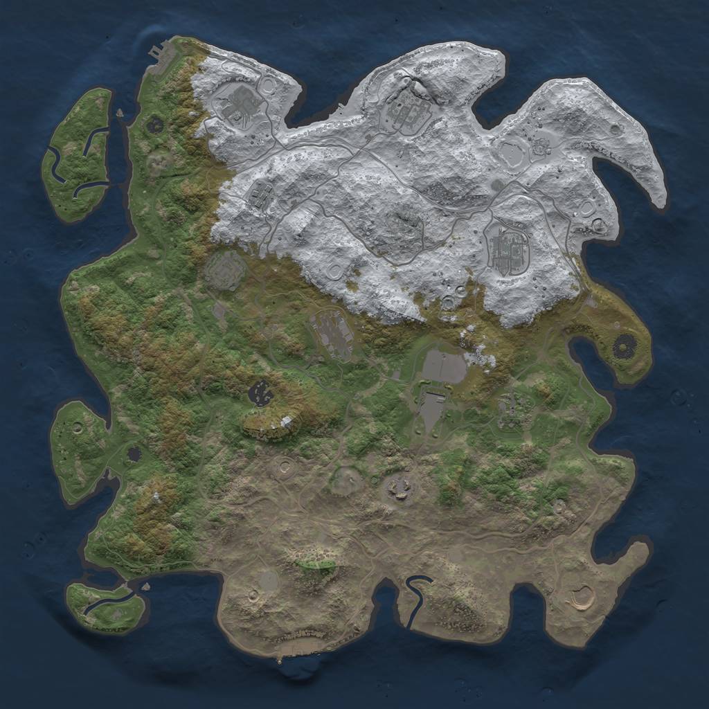 Rust Map: Procedural Map, Size: 4250, Seed: 3767384, 20 Monuments