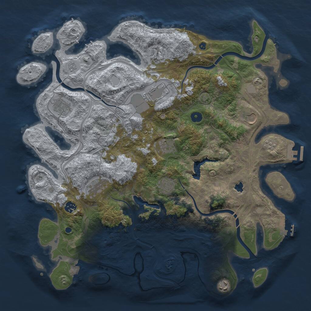 Rust Map: Procedural Map, Size: 4250, Seed: 2439929, 16 Monuments