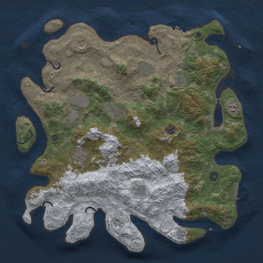 Rust Map: Procedural Map, Size: 4250, Seed: 2565307, 19 Monuments