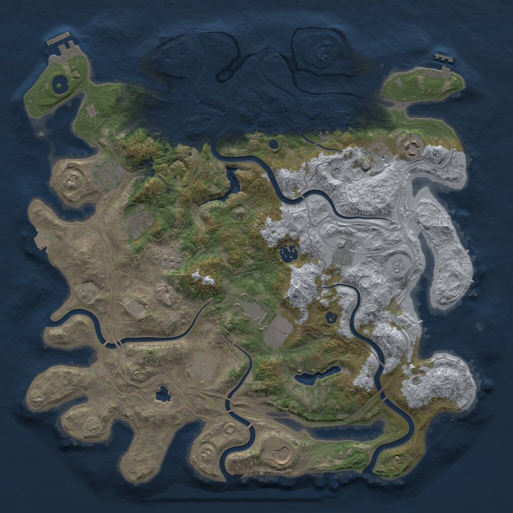 Rust Map: Procedural Map, Size: 4250, Seed: 1440383, 16 Monuments