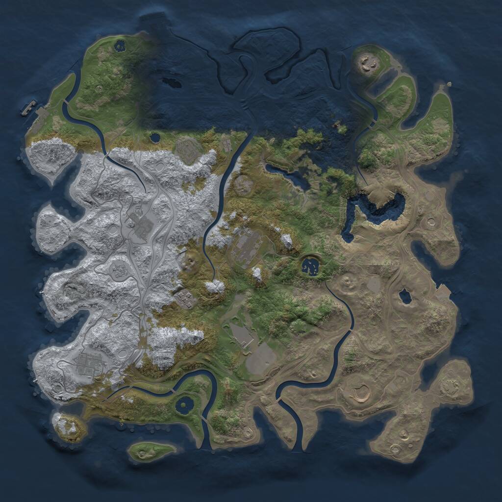 Rust Map: Procedural Map, Size: 4250, Seed: 3413640, 15 Monuments
