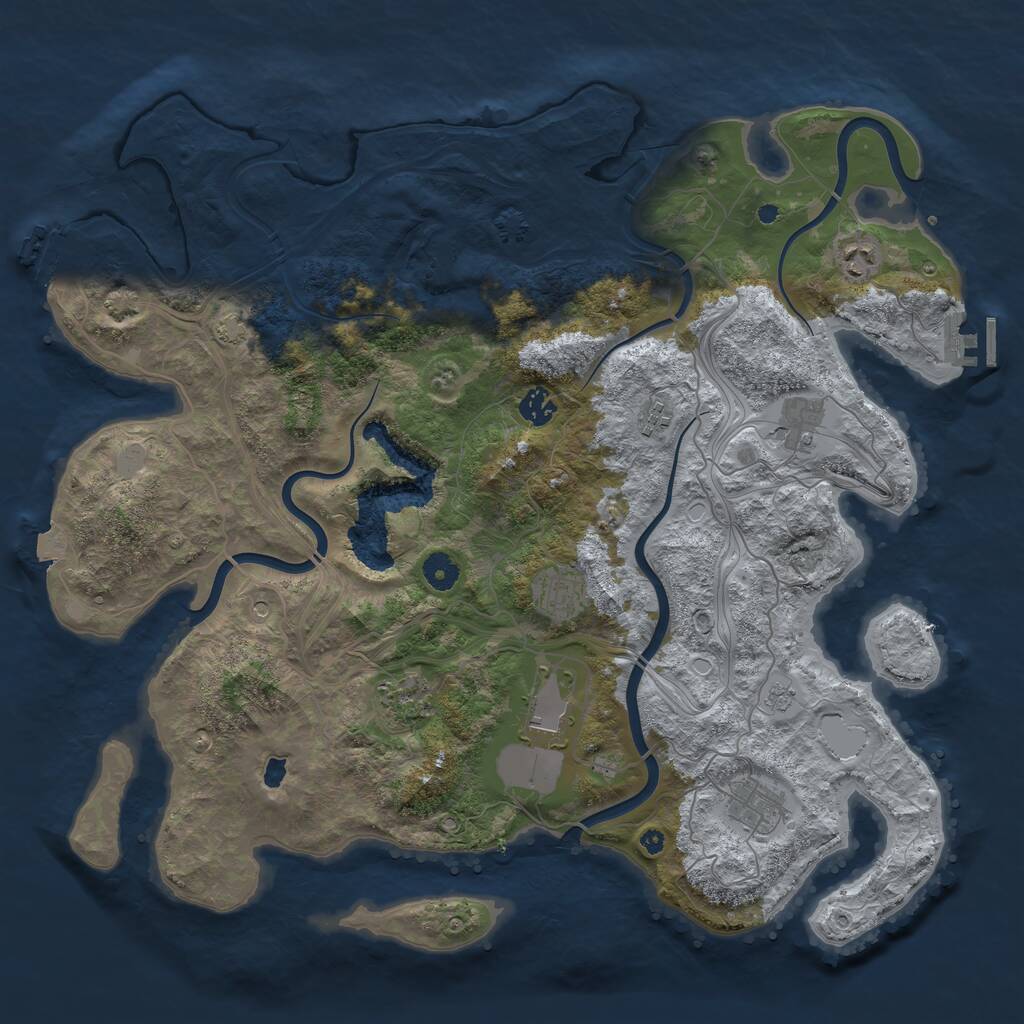 Rust Map: Procedural Map, Size: 4250, Seed: 2777170, 14 Monuments