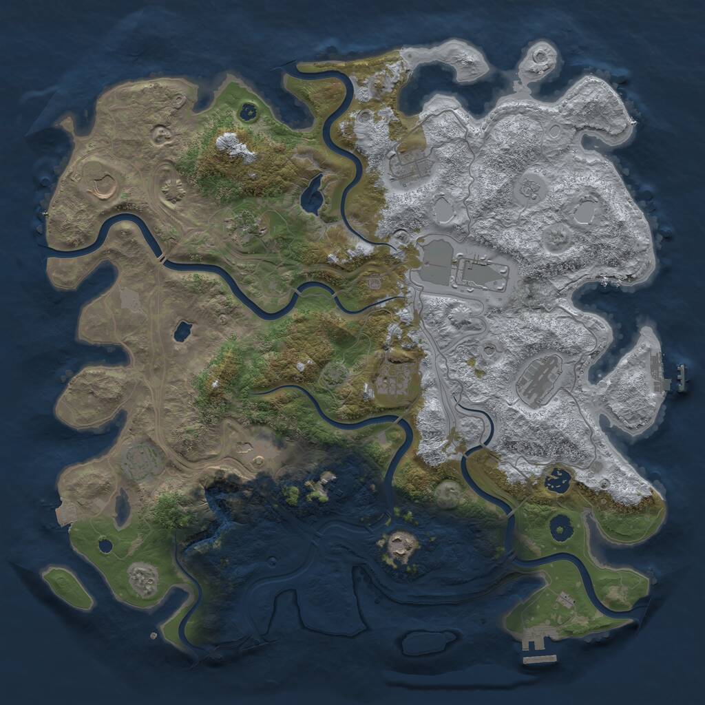 Rust Map: Procedural Map, Size: 4250, Seed: 303191, 17 Monuments