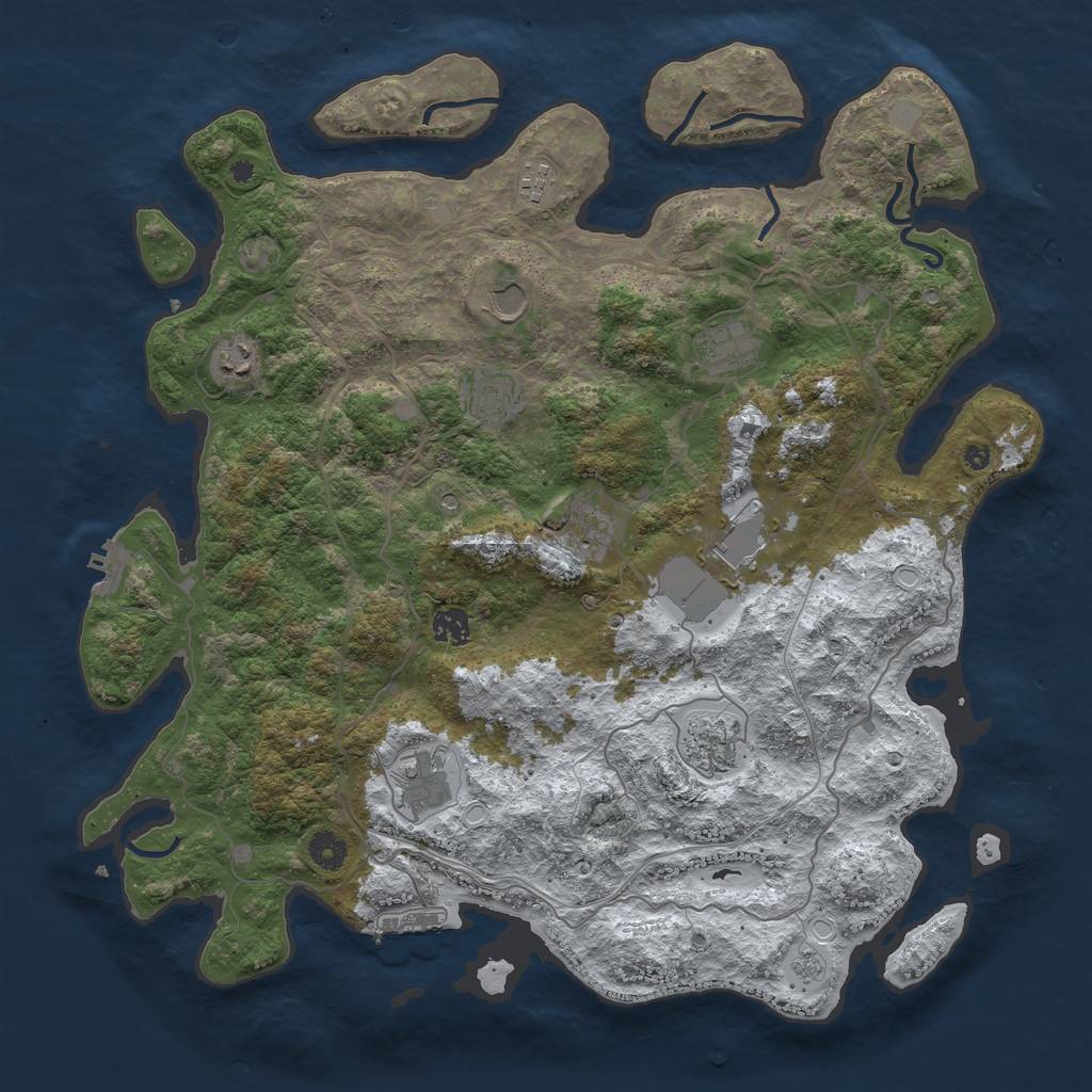Rust Map: Procedural Map, Size: 4250, Seed: 116726, 19 Monuments
