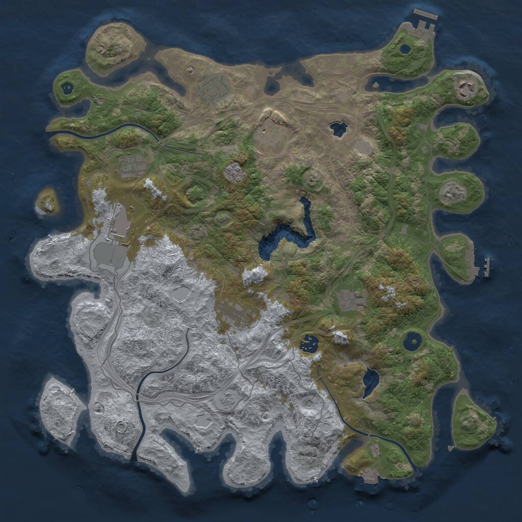 Rust Map: Procedural Map, Size: 4250, Seed: 4461061, 15 Monuments