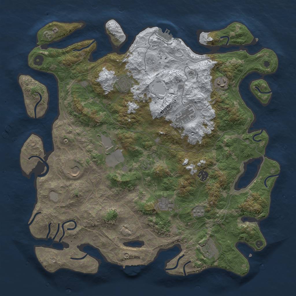 Rust Map: Procedural Map, Size: 4250, Seed: 5539073, 18 Monuments