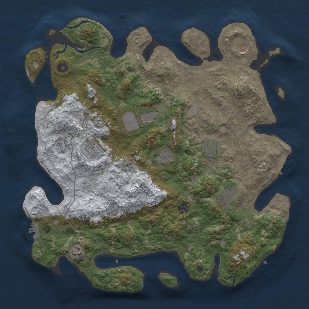Rust Map: Procedural Map, Size: 4250, Seed: 5994878, 18 Monuments