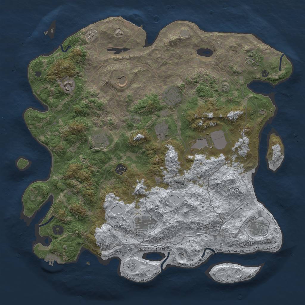 Rust Map: Procedural Map, Size: 4250, Seed: 2160054, 20 Monuments