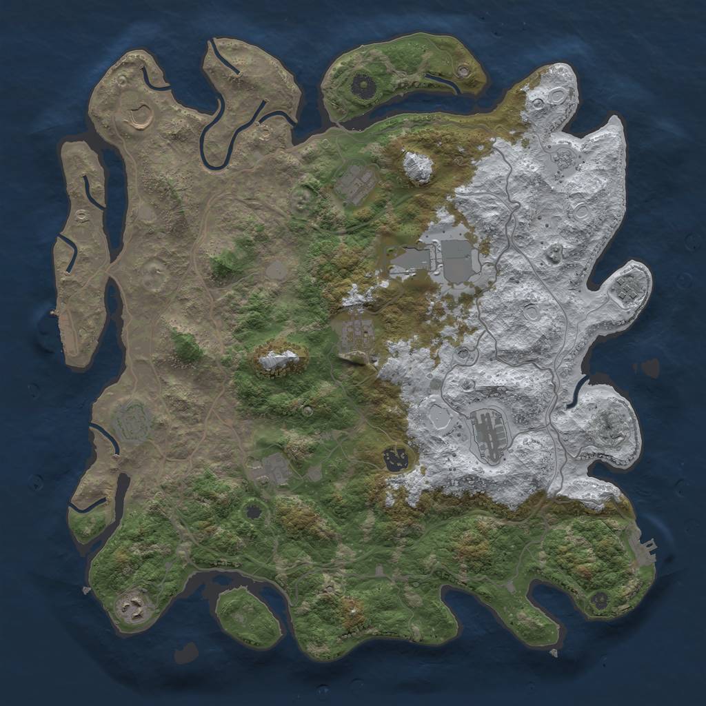 Rust Map: Procedural Map, Size: 4250, Seed: 5211079, 19 Monuments
