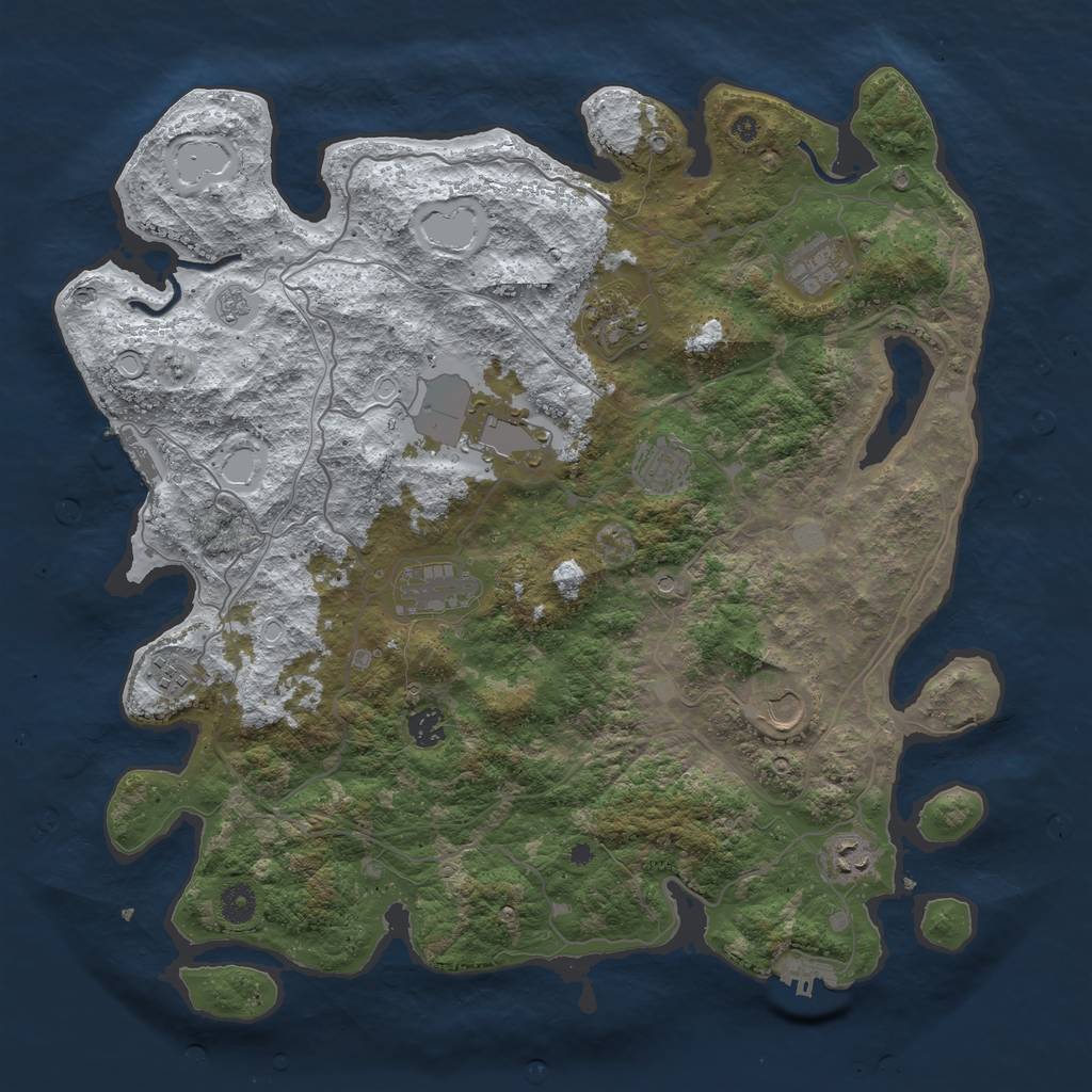 Rust Map: Procedural Map, Size: 4250, Seed: 3778598, 18 Monuments