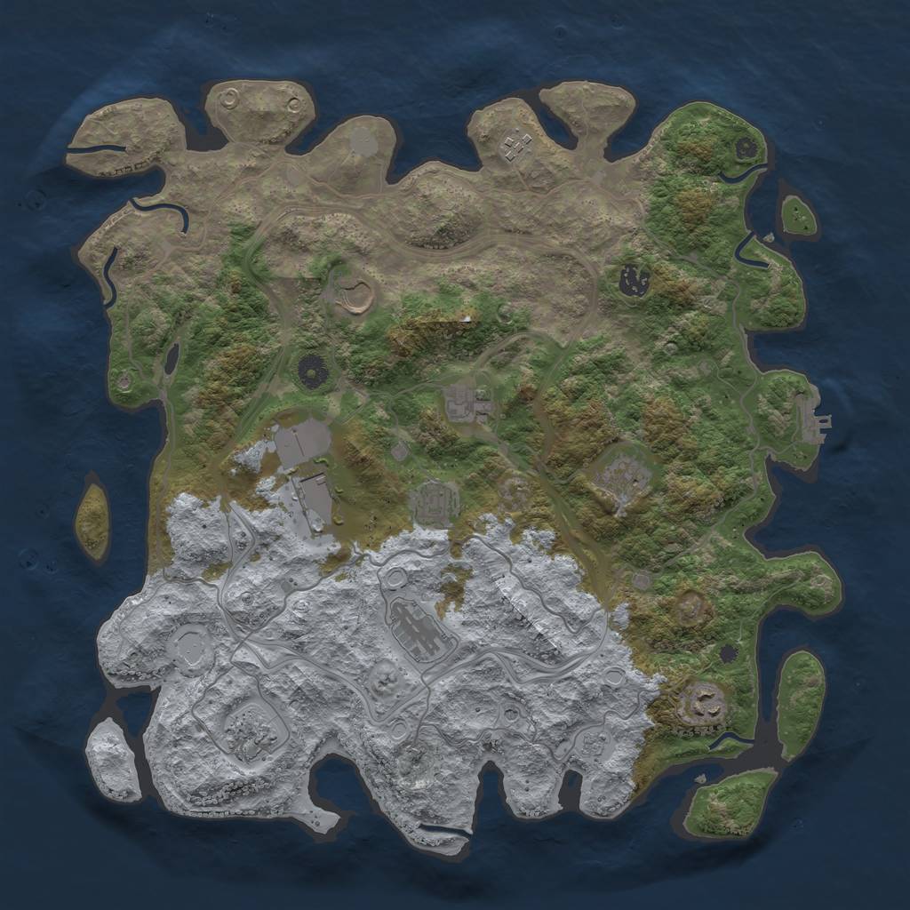 Rust Map: Procedural Map, Size: 4250, Seed: 3235727, 18 Monuments