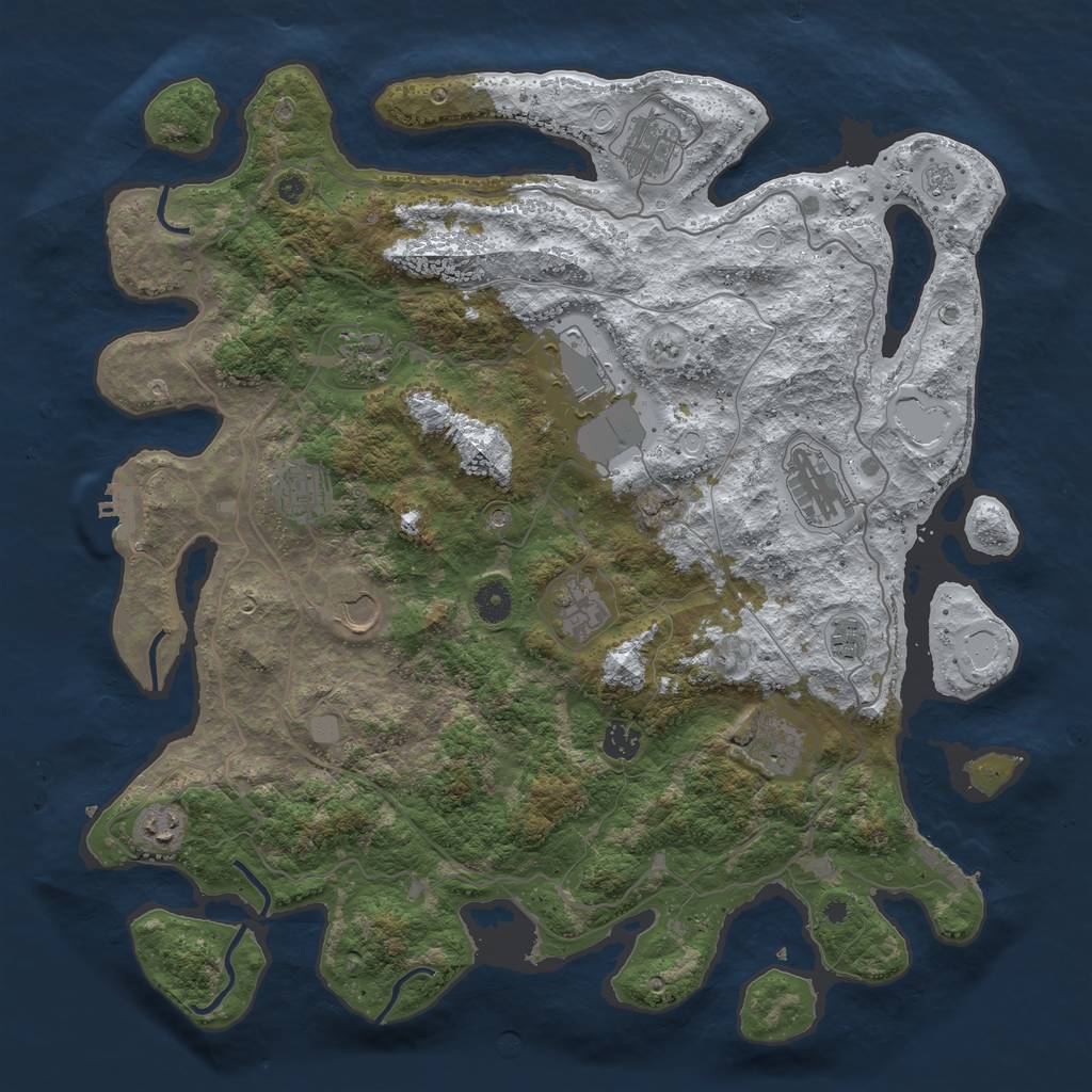 Rust Map: Procedural Map, Size: 4250, Seed: 1035602, 20 Monuments