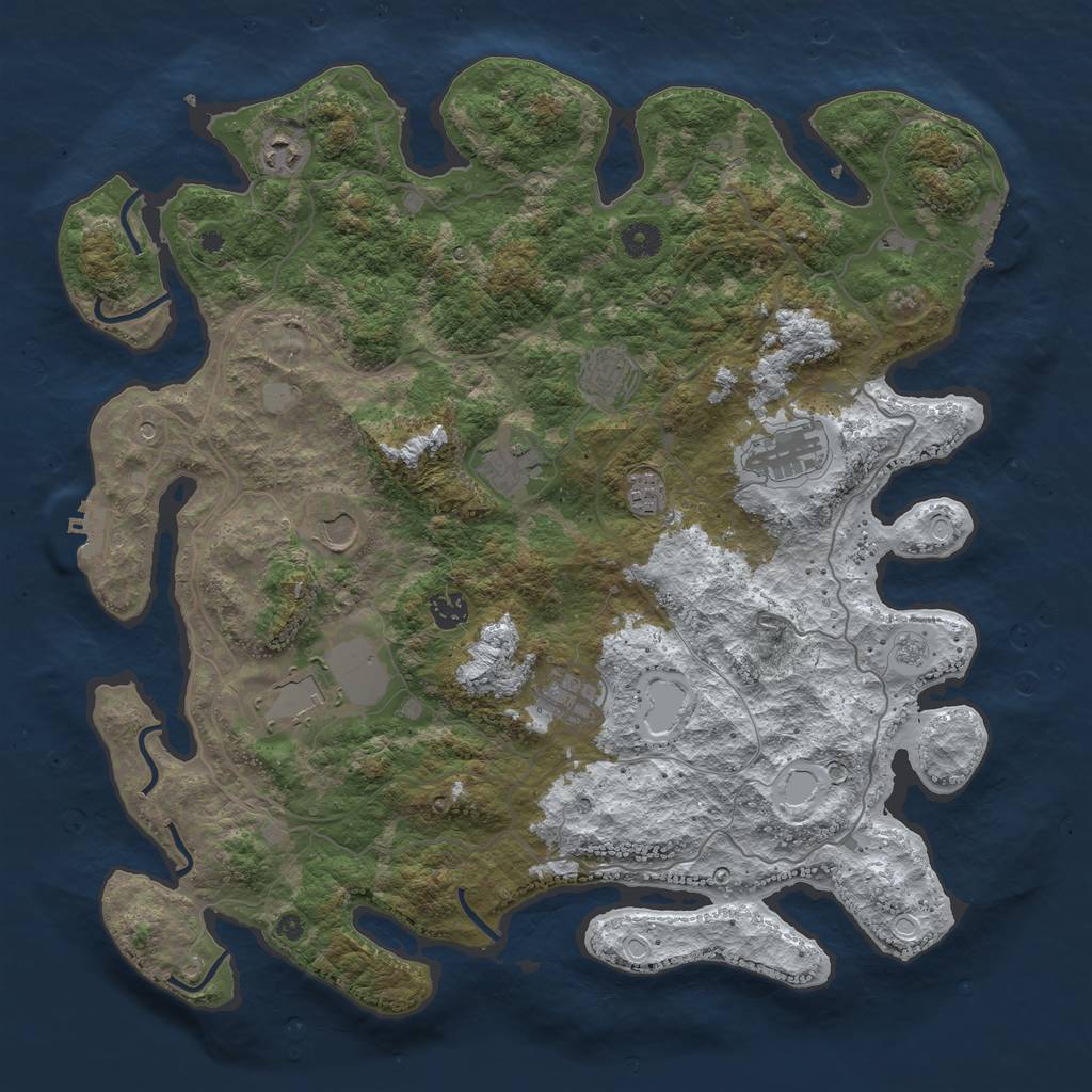 Rust Map: Procedural Map, Size: 4250, Seed: 5759809, 18 Monuments