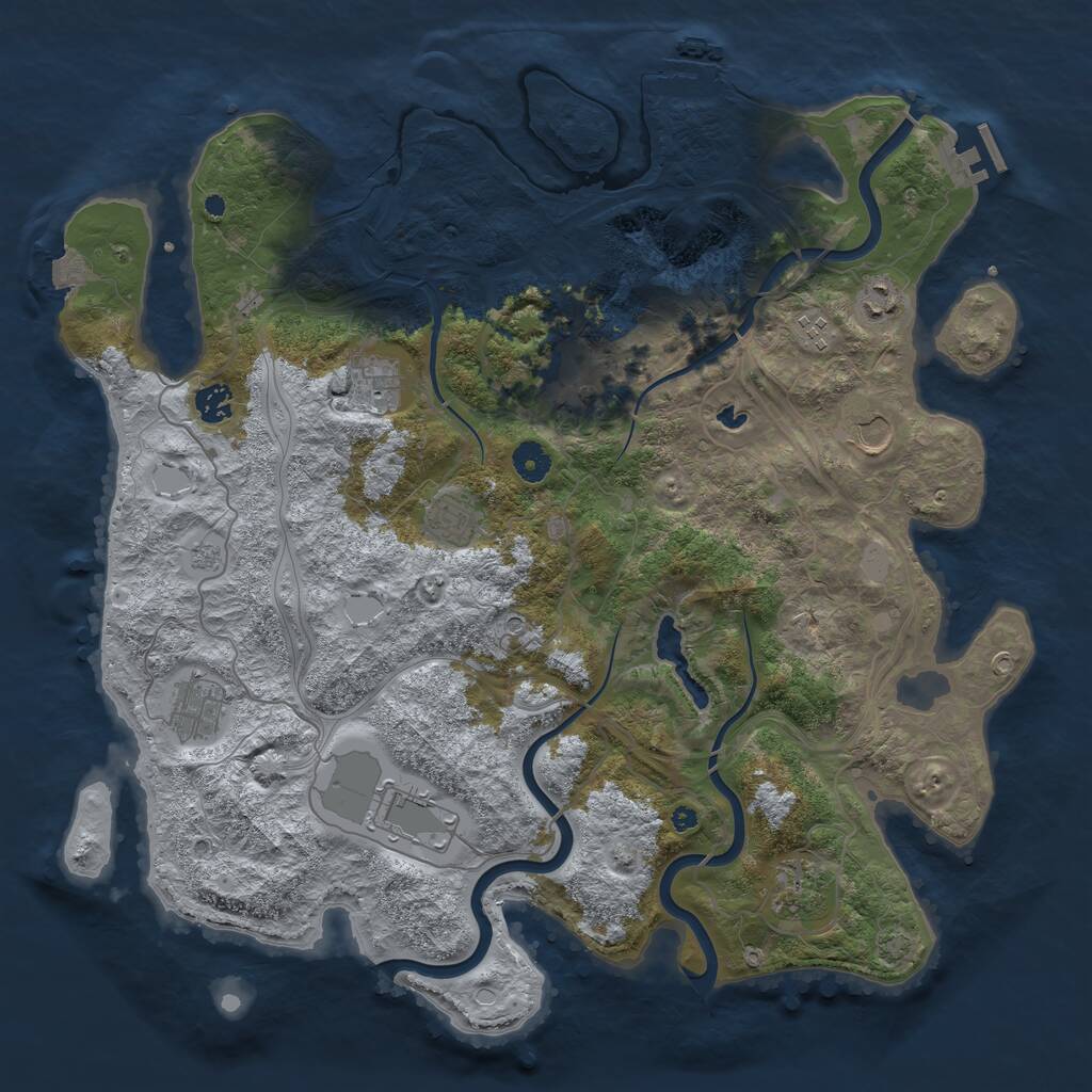 Rust Map: Procedural Map, Size: 4250, Seed: 2434624, 16 Monuments