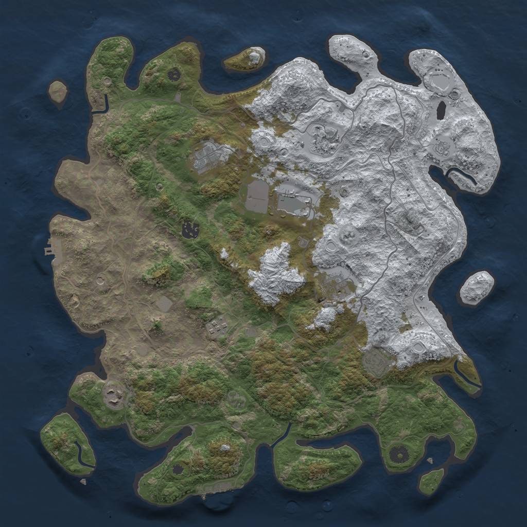 Rust Map: Procedural Map, Size: 4250, Seed: 3182489, 17 Monuments