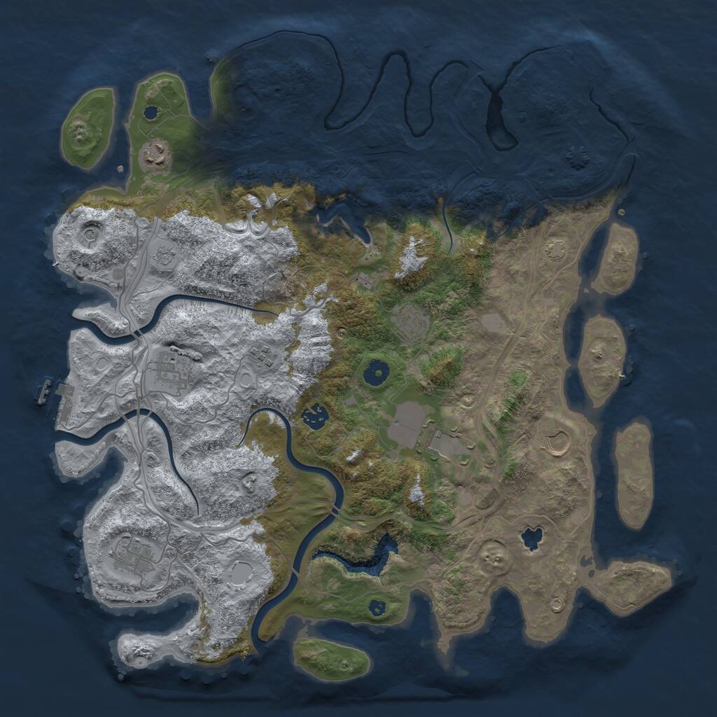 Rust Map: Procedural Map, Size: 4250, Seed: 2348897, 14 Monuments