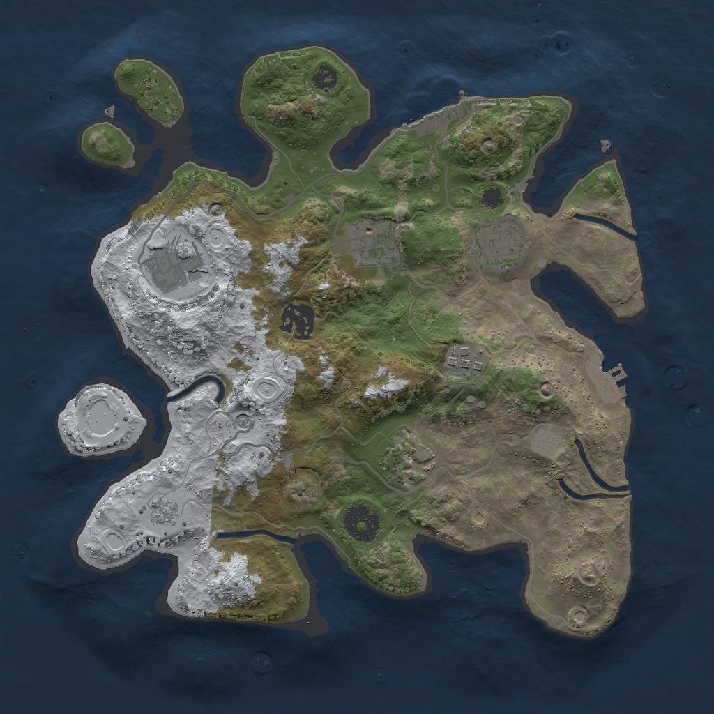 Rust Map: Procedural Map, Size: 3000, Seed: 827432910, 15 Monuments