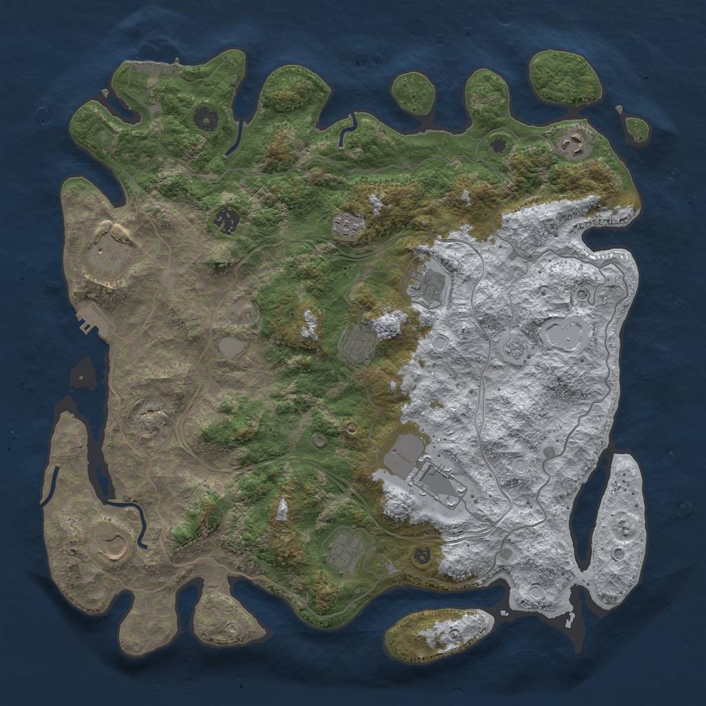 Rust Map: Procedural Map, Size: 4250, Seed: 6221803, 18 Monuments