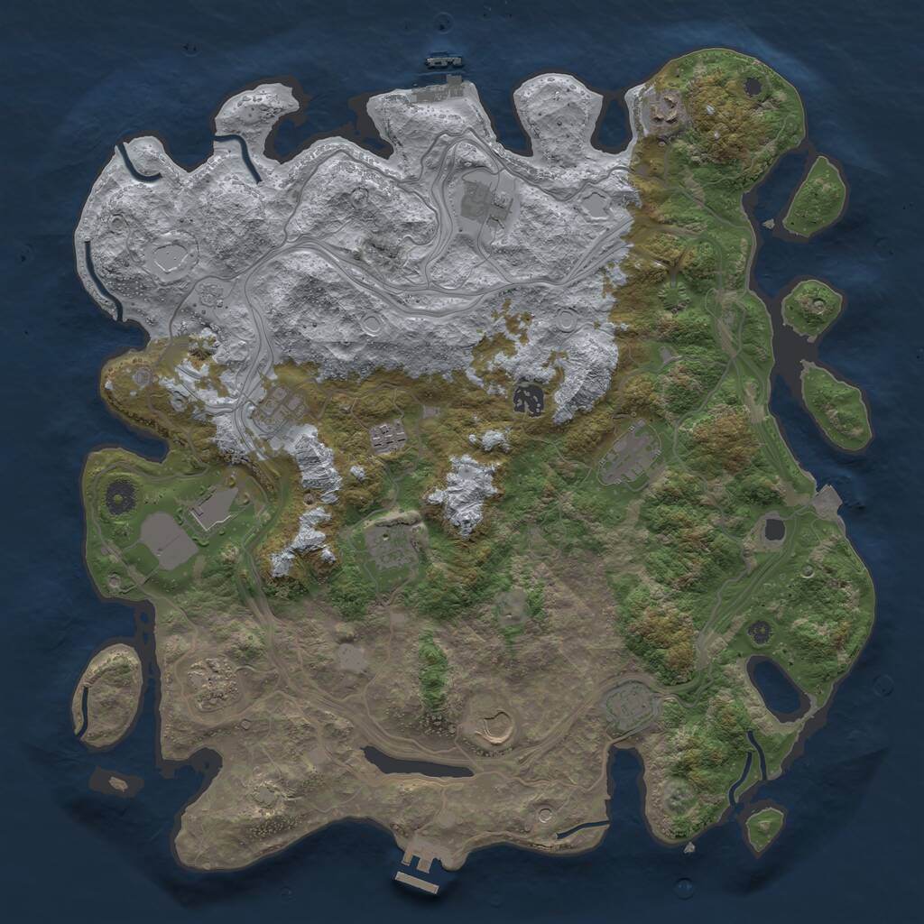 Rust Map: Procedural Map, Size: 4250, Seed: 4012116, 17 Monuments