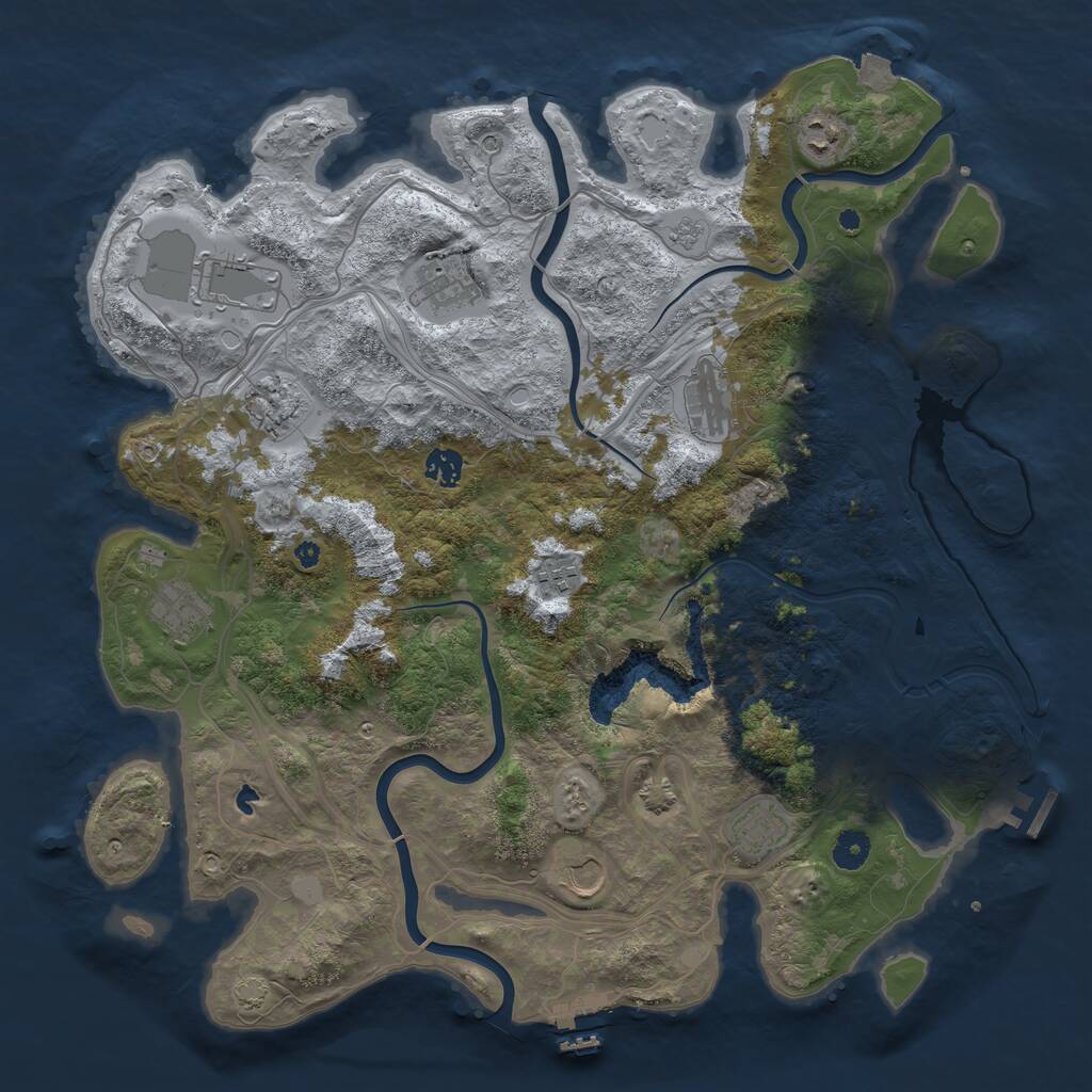 Rust Map: Procedural Map, Size: 4250, Seed: 4012116, 16 Monuments