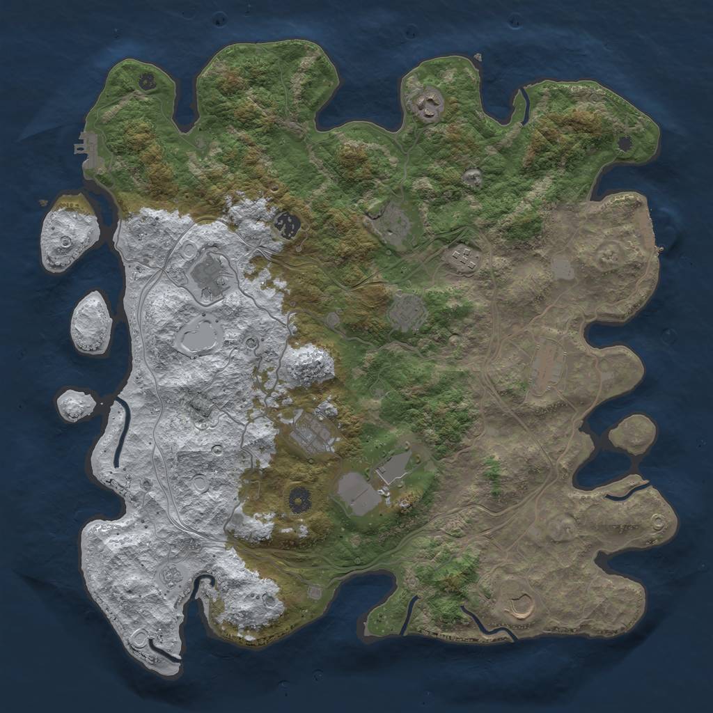 Rust Map: Procedural Map, Size: 4250, Seed: 1104731, 19 Monuments