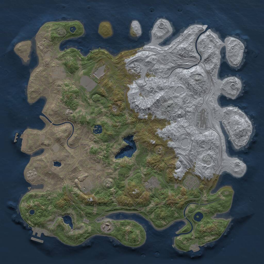 Rust Map: Procedural Map, Size: 4250, Seed: 3239978, 16 Monuments