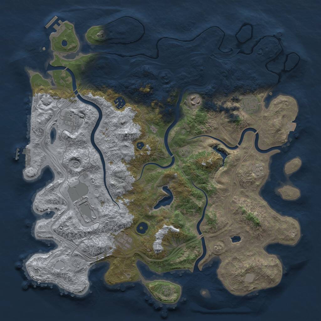 Rust Map: Procedural Map, Size: 4250, Seed: 4964393, 13 Monuments