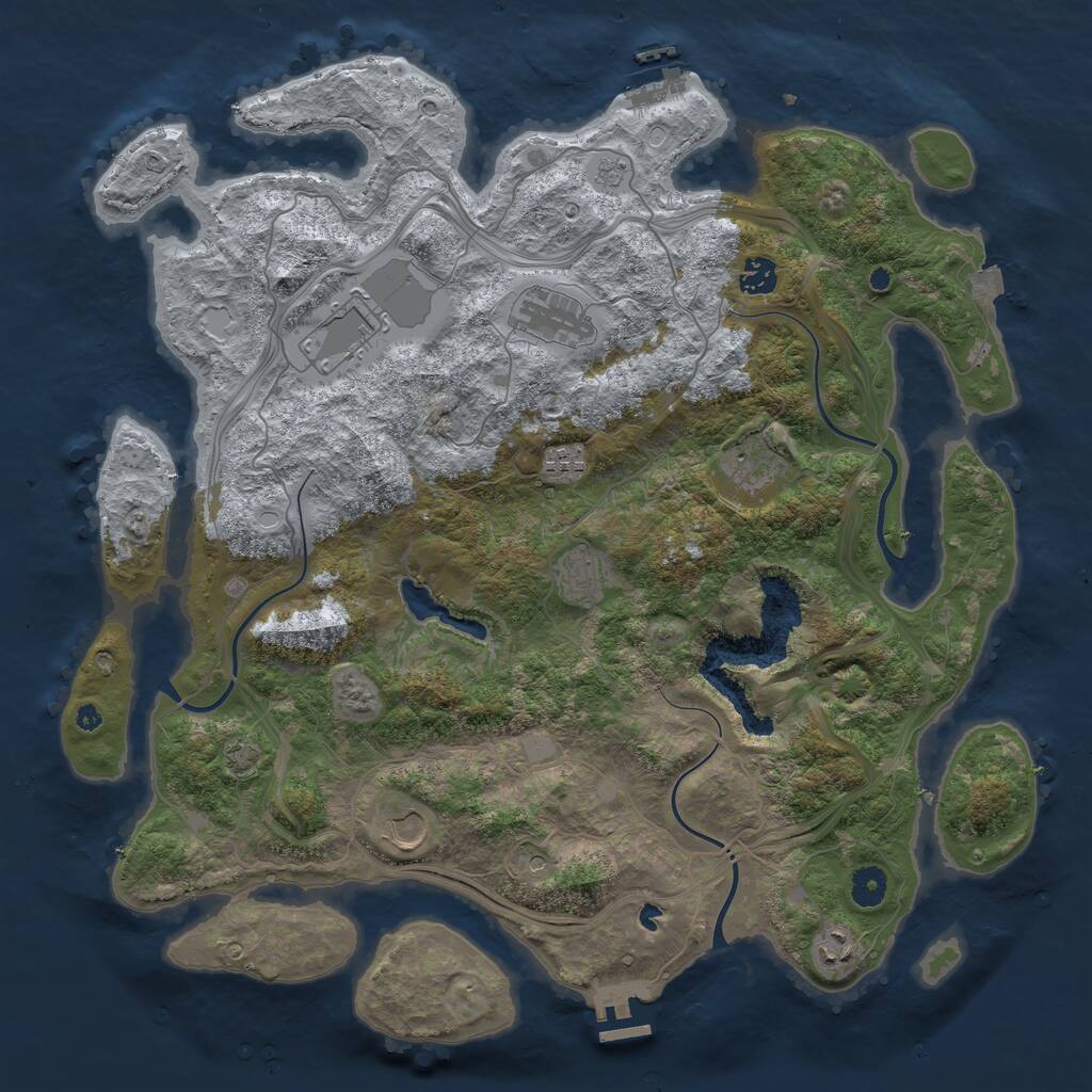 Rust Map: Procedural Map, Size: 4250, Seed: 3264594, 14 Monuments