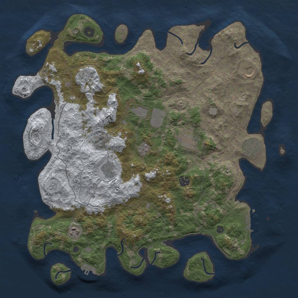 Rust Map: Procedural Map, Size: 4250, Seed: 2768570, 17 Monuments