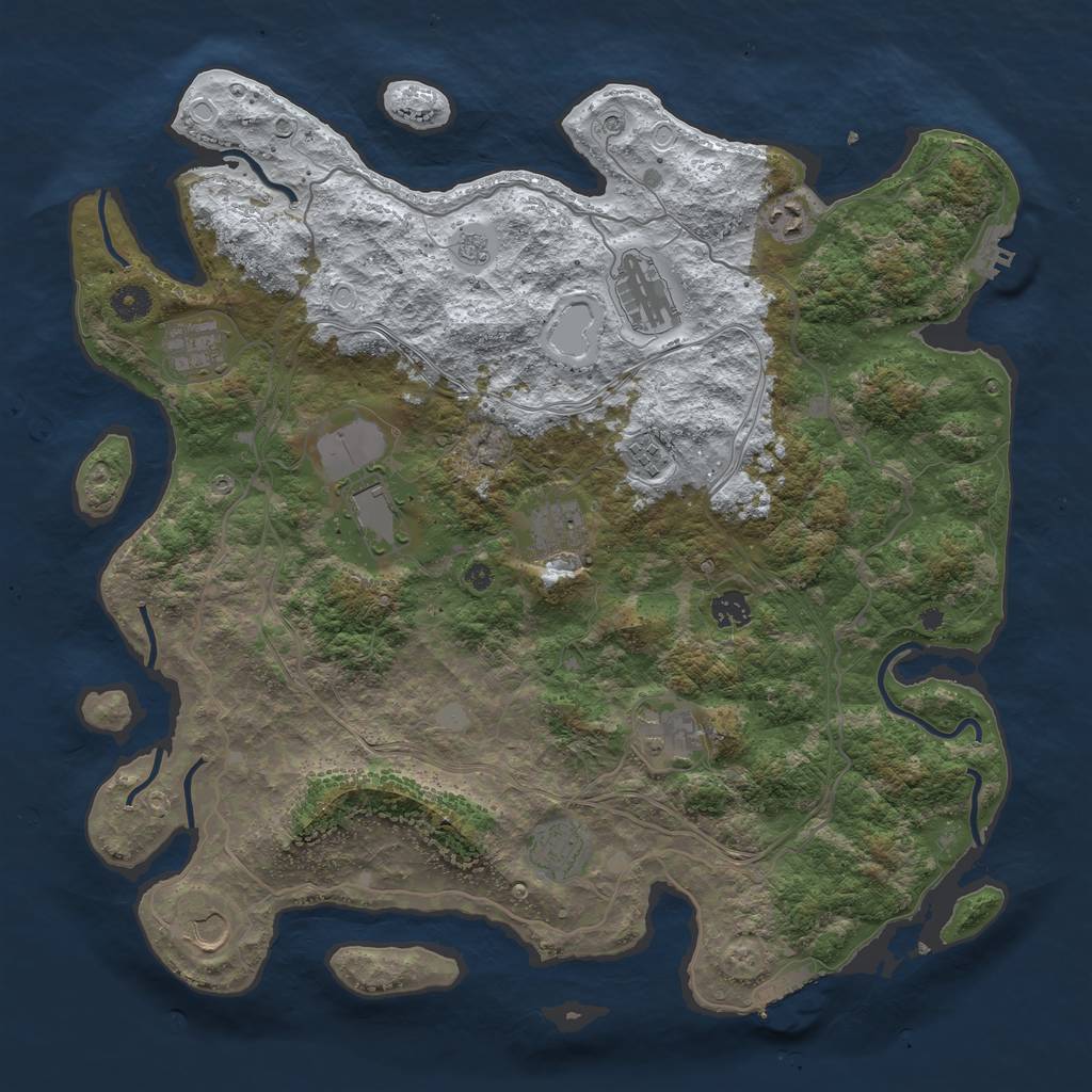 Rust Map: Procedural Map, Size: 4250, Seed: 5039568, 19 Monuments