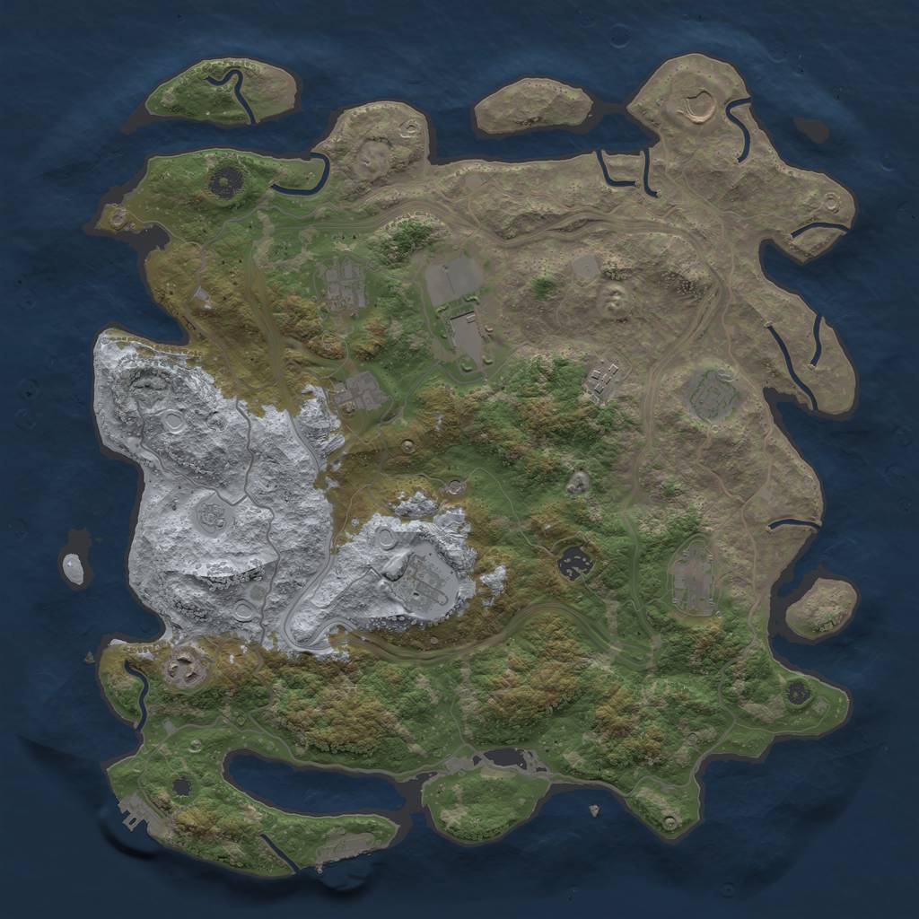 Rust Map: Procedural Map, Size: 4250, Seed: 4745023, 17 Monuments