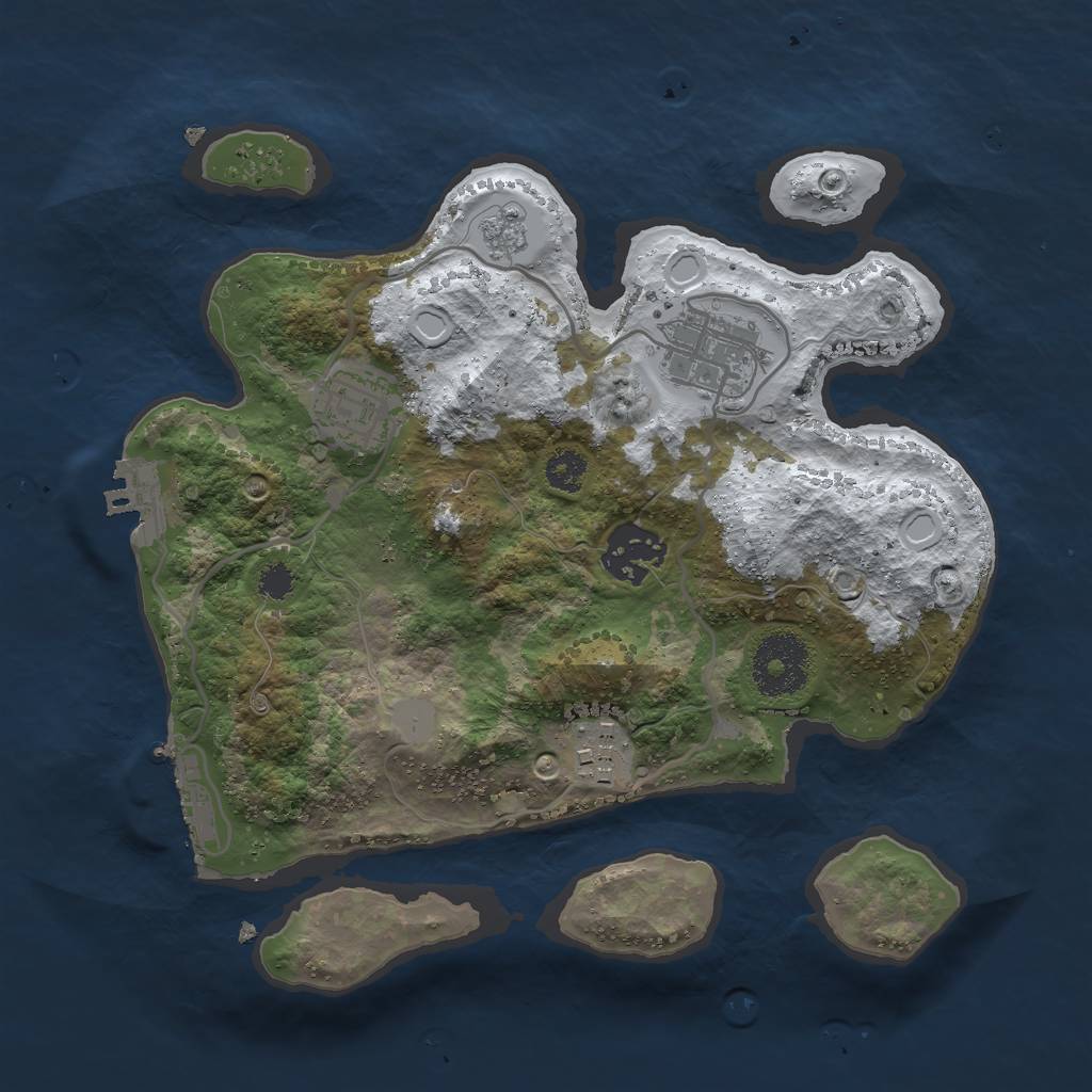 Rust Map: Procedural Map, Size: 2700, Seed: 648333, 12 Monuments