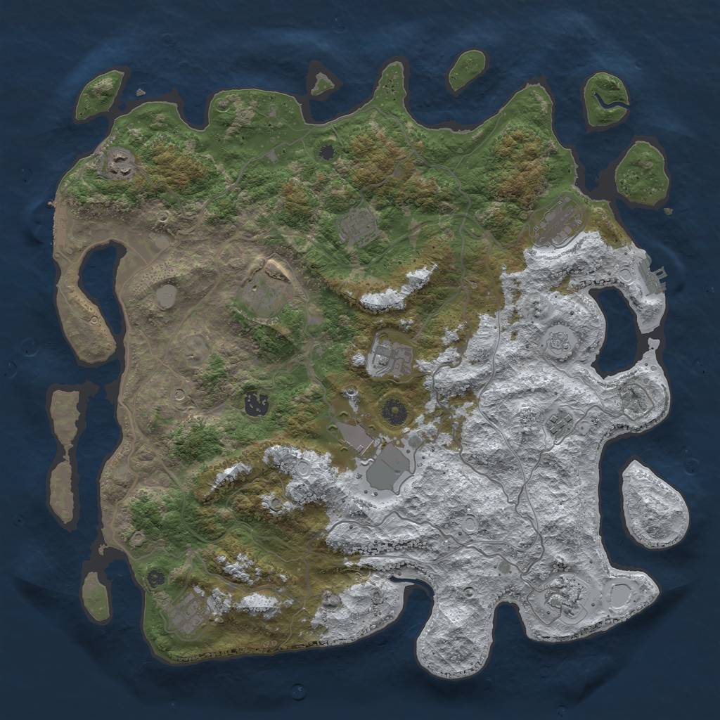 Rust Map: Procedural Map, Size: 4250, Seed: 694535, 19 Monuments