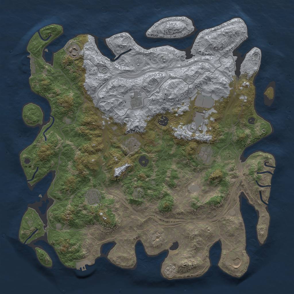 Rust Map: Procedural Map, Size: 4250, Seed: 509651, 16 Monuments