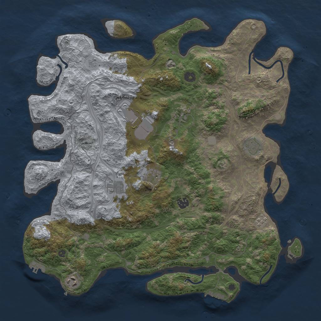 Rust Map: Procedural Map, Size: 4250, Seed: 3136553, 17 Monuments