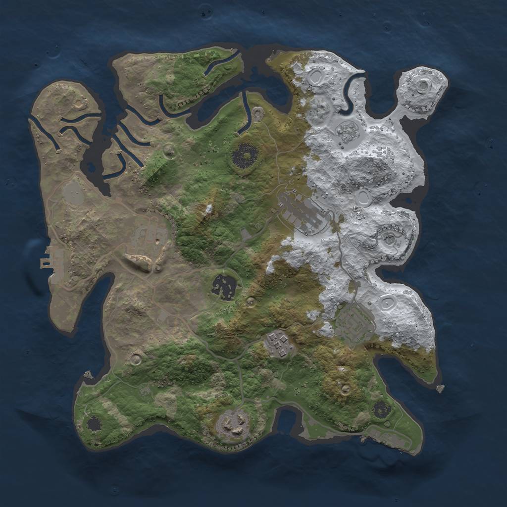 Rust Map: Procedural Map, Size: 3000, Seed: 187, 15 Monuments