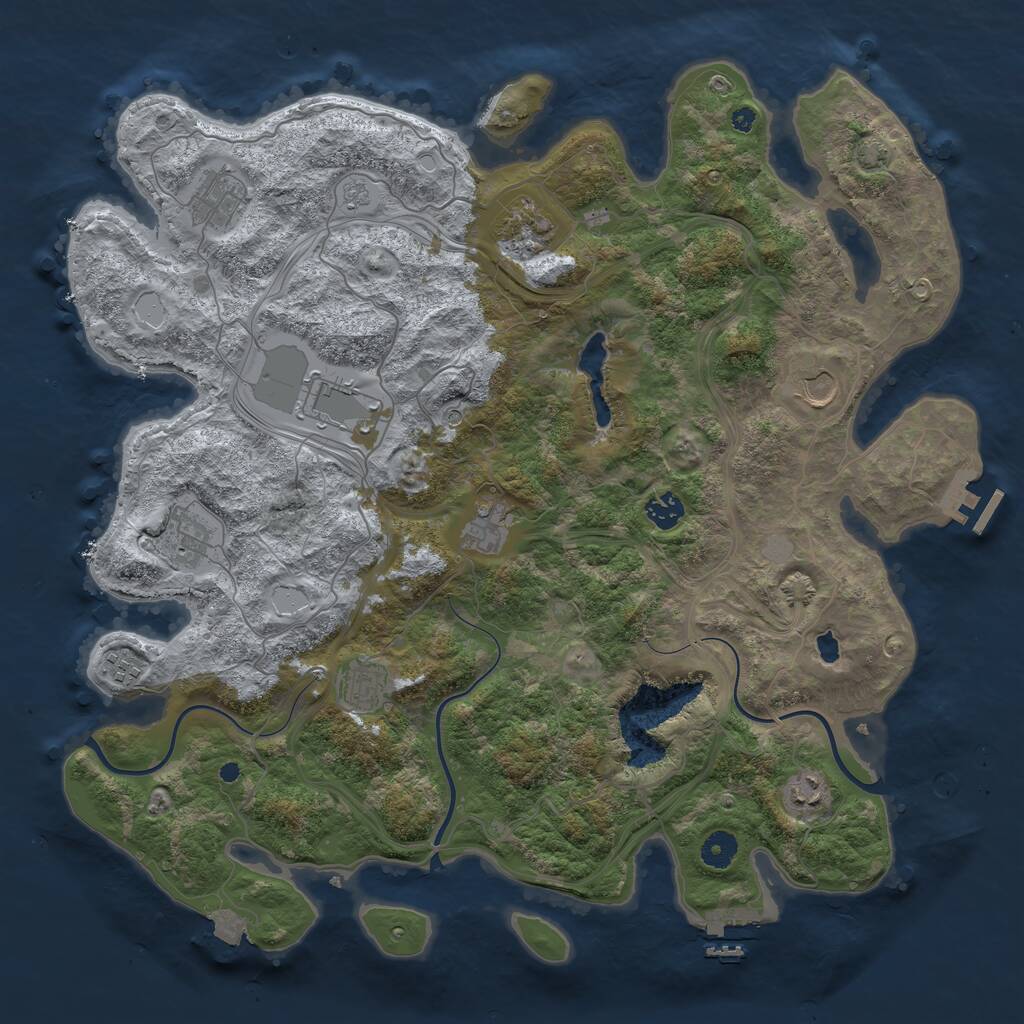 Rust Map: Procedural Map, Size: 4250, Seed: 3360630, 16 Monuments