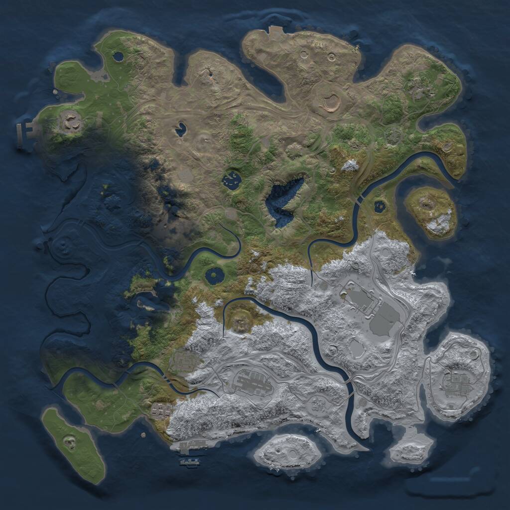 Rust Map: Procedural Map, Size: 4250, Seed: 476512, 16 Monuments