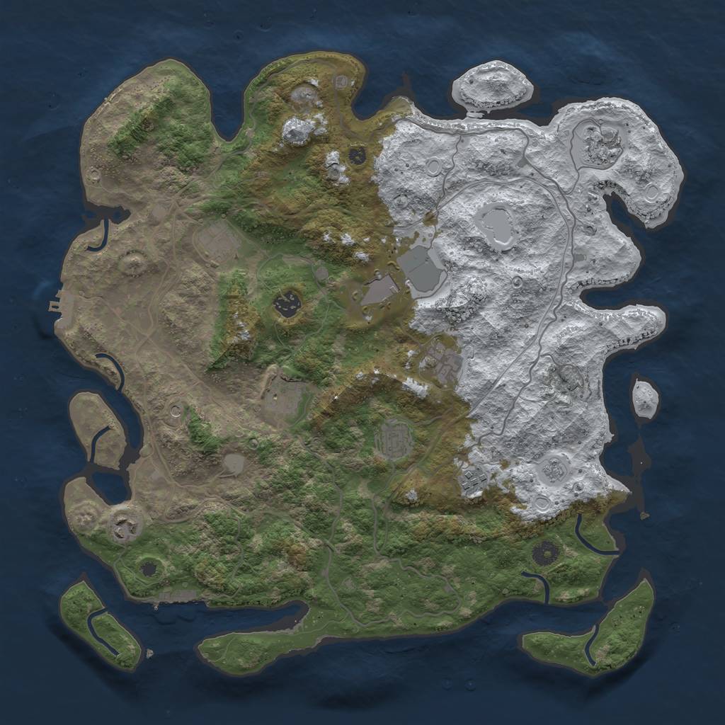 Rust Map: Procedural Map, Size: 4250, Seed: 1441785, 18 Monuments