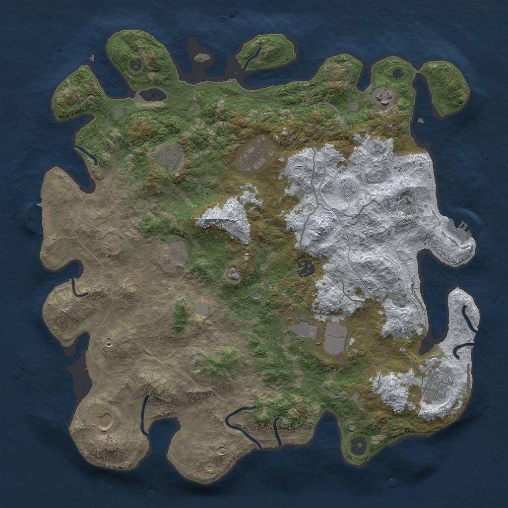 Rust Map: Procedural Map, Size: 4250, Seed: 4399902, 18 Monuments