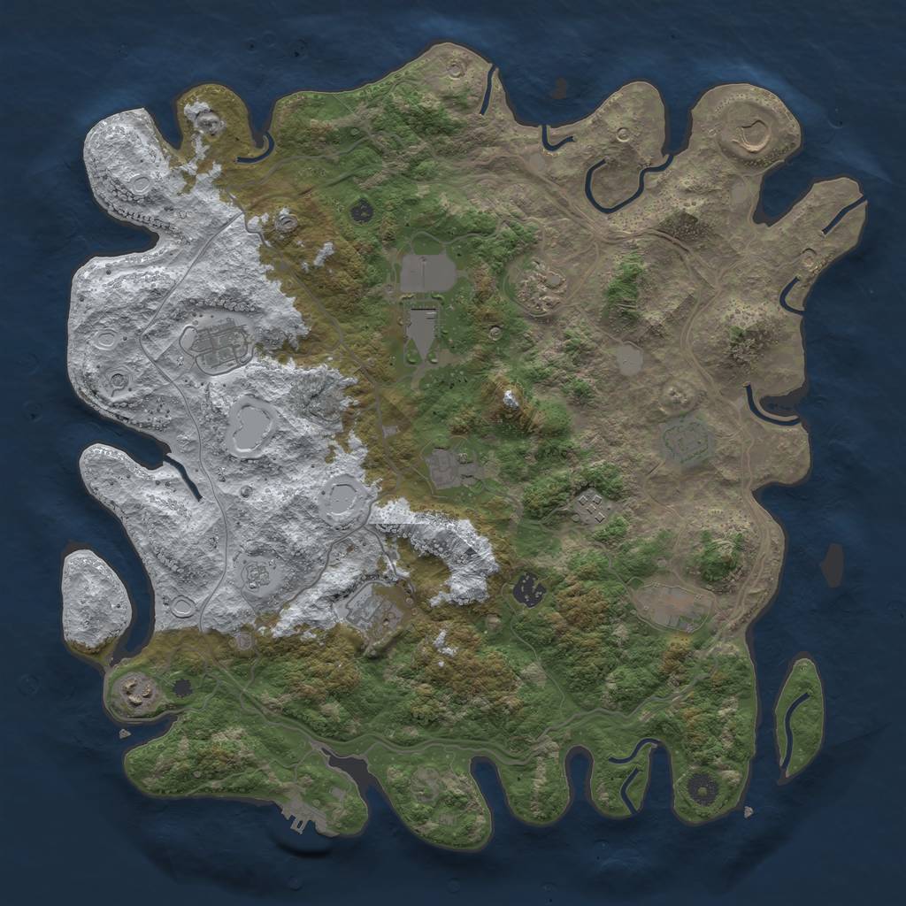 Rust Map: Procedural Map, Size: 4250, Seed: 3155012, 19 Monuments