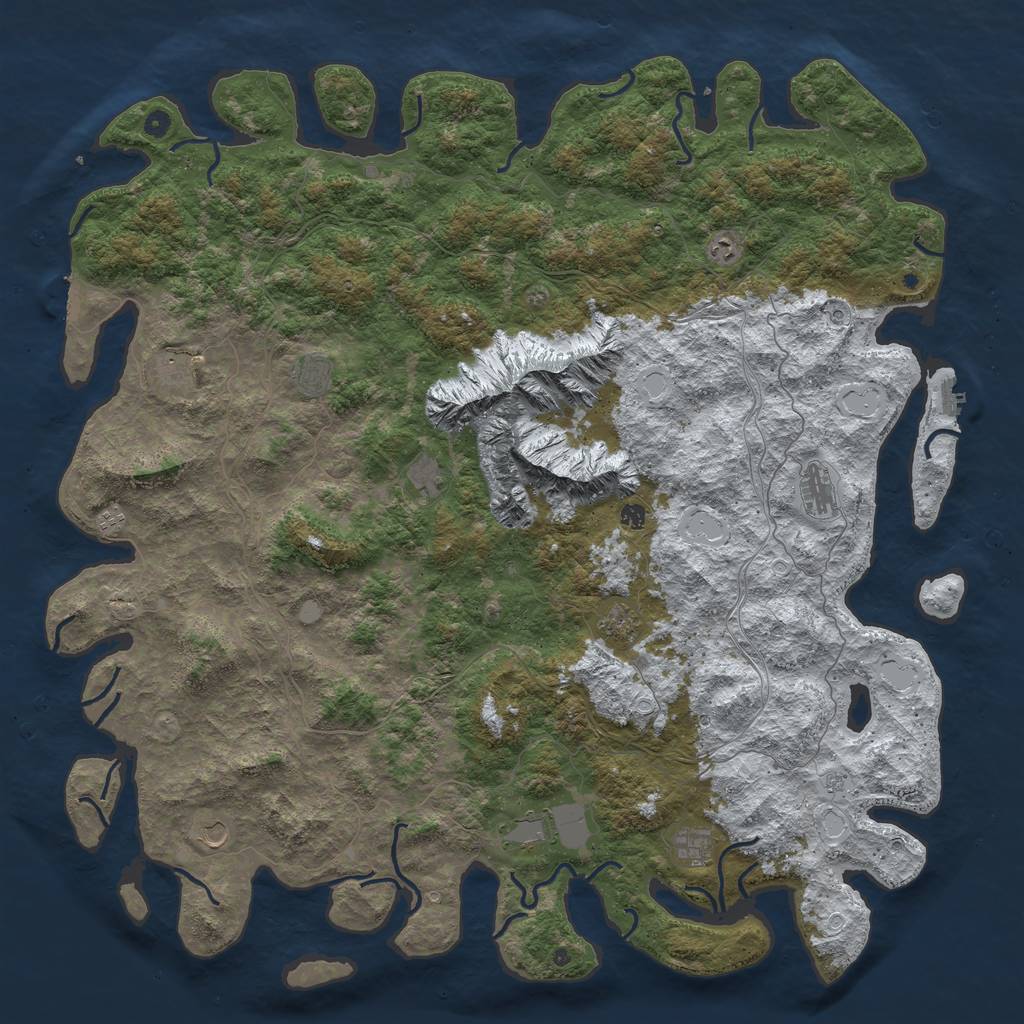 Rust Map: Procedural Map, Size: 6000, Seed: 117396922, 20 Monuments