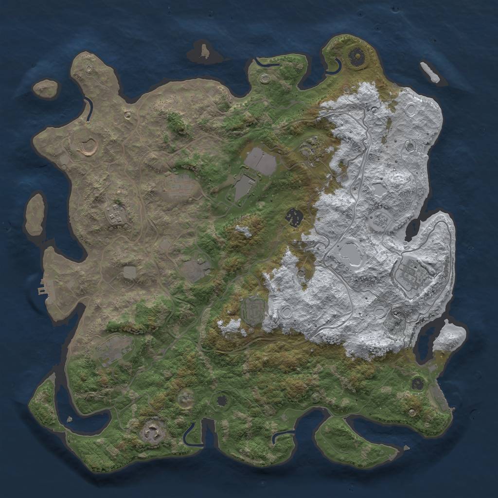 Rust Map: Procedural Map, Size: 4250, Seed: 4675828, 20 Monuments